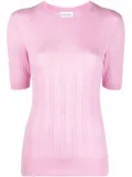 Ferragamo Gancini-pattern short-sleeve knitted top - Pink