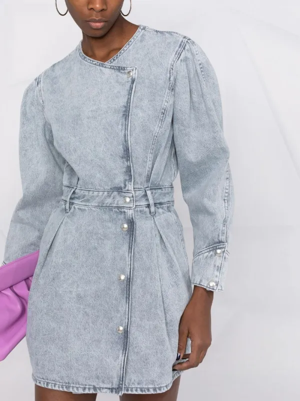 IRO Stone Wash Denim Mini Dress - Farfetch