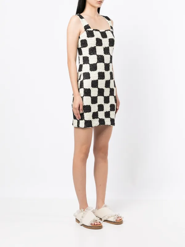 checkered fitted dress