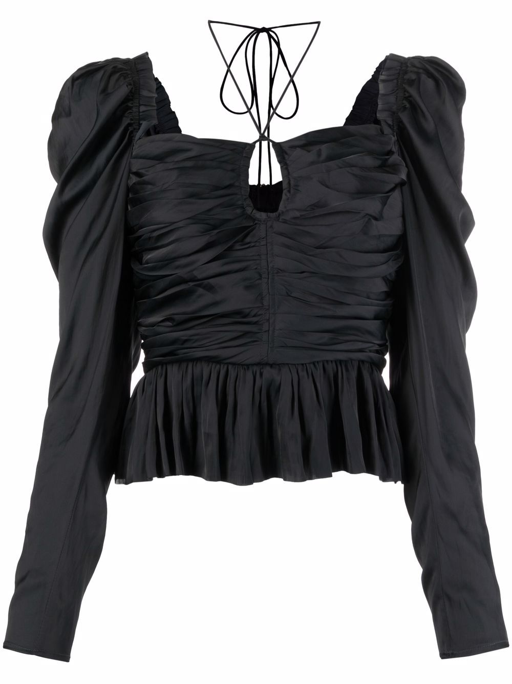 

Ulla Johnson long-sleeve ruched blouse - Black