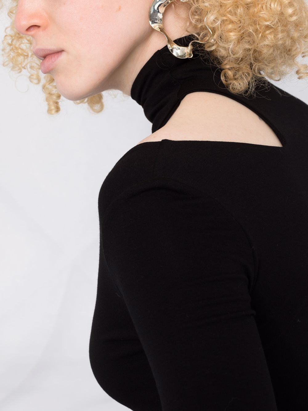 Shop Manurí Bambina Cut-out Detail Blouse In Black