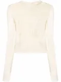 Sportmax open-knit crew neck jumper - White