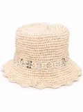 Rabanne embellished sun hat - Neutrals