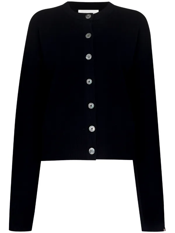 Extreme Cashmere Button-up Cashmere-blend Cardigan in Blue