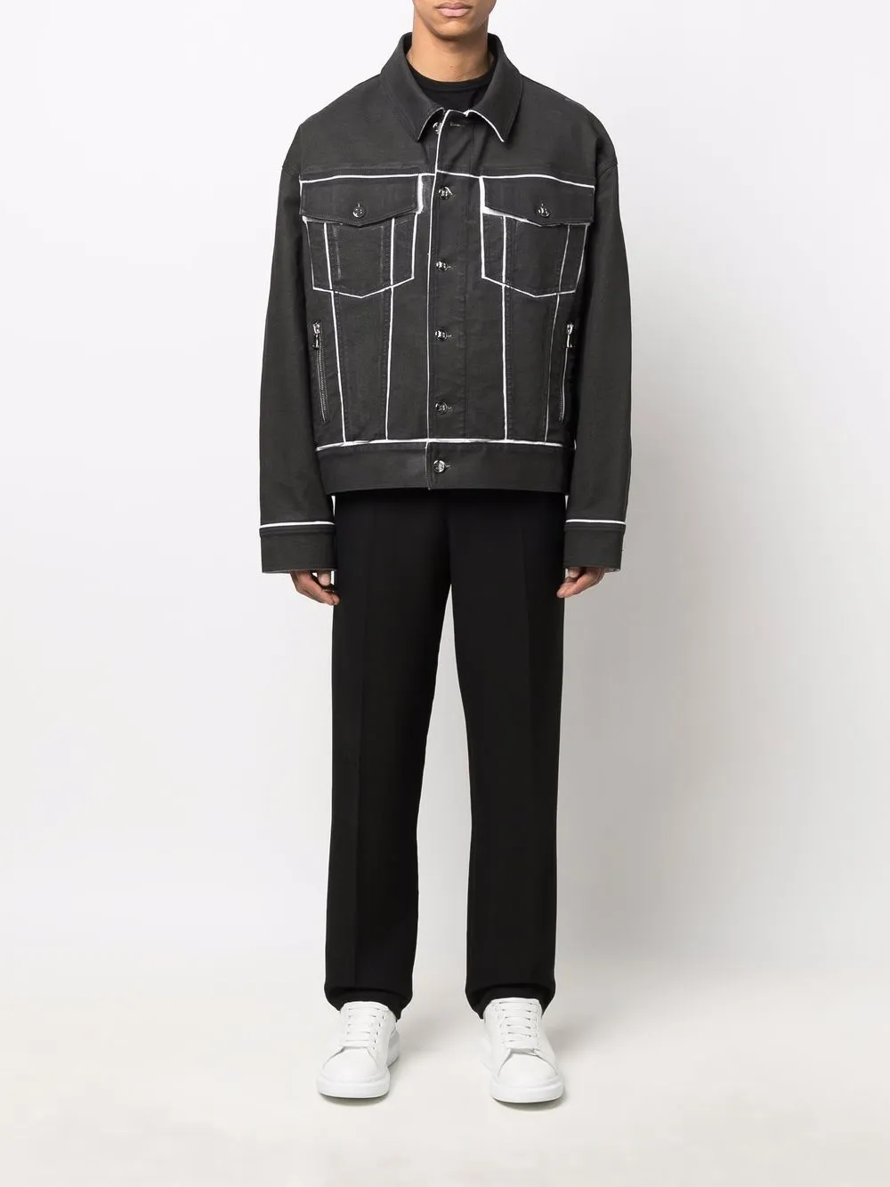Balmain chamarra de mezclilla con efecto pintado | Chamarras de mezclilla | Image 2
