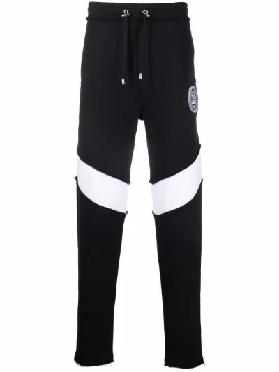 Balmain monogram-patch cotton joggers black | MODES