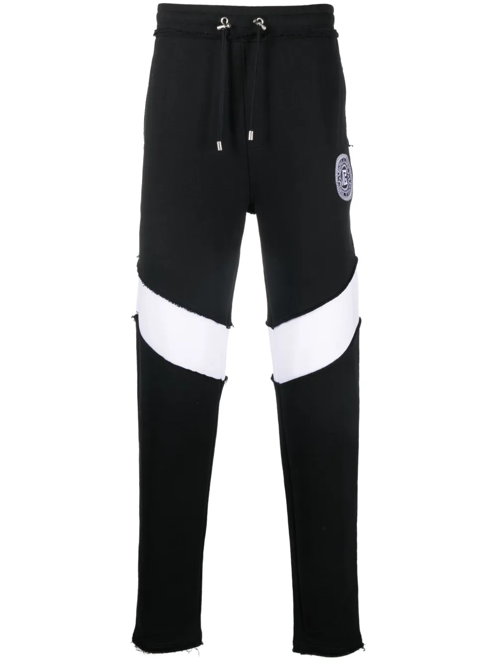 

Balmain monogram-patch cotton joggers - Black