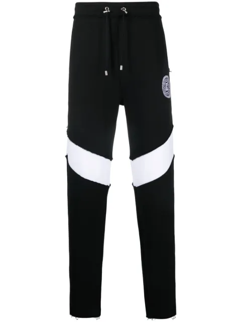 Balmain monogram-patch cotton joggers