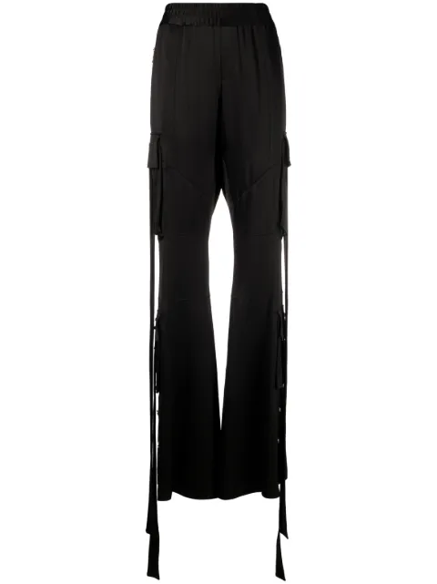 Balmain satin cargo trousers