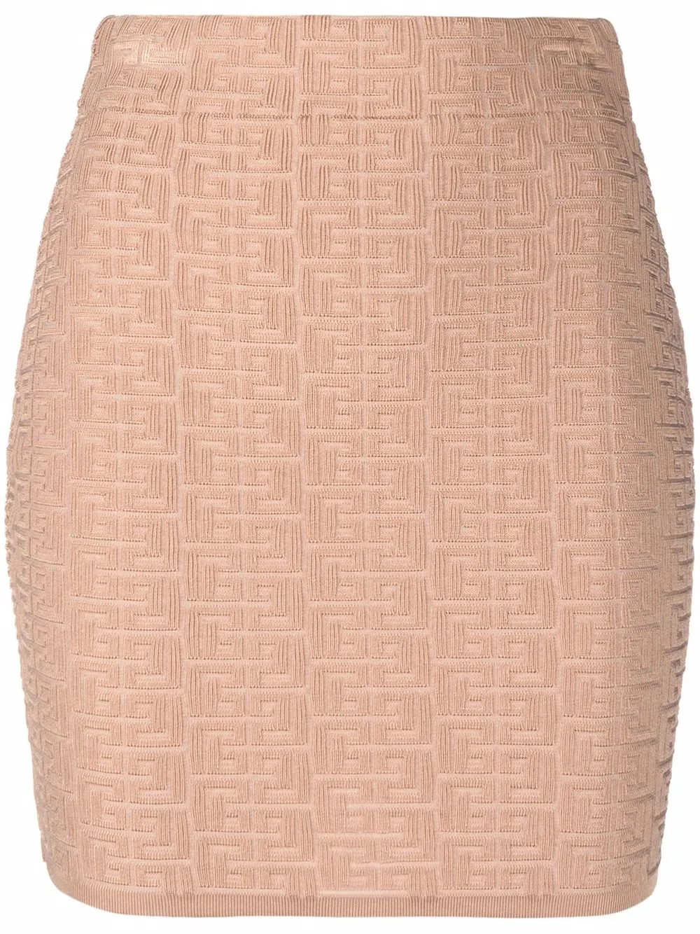 

Balmain monogram-pattern fitted miniskirt - Neutrals