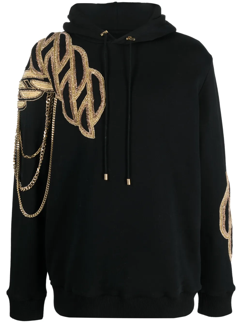 rhinestone-embellished cotton hoodie
