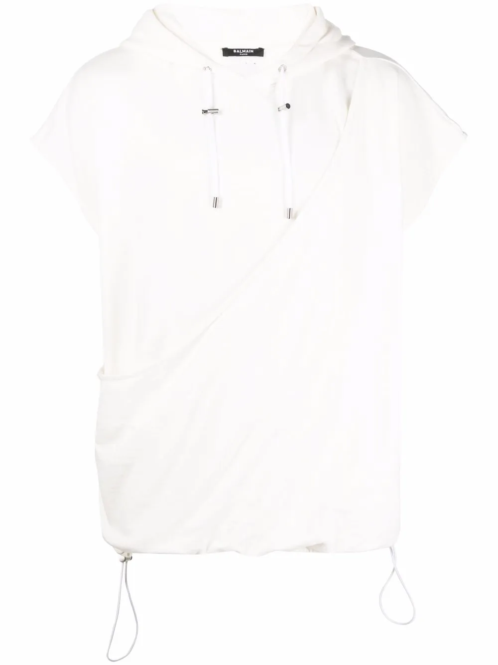 

Balmain hoodie manga corta - Blanco