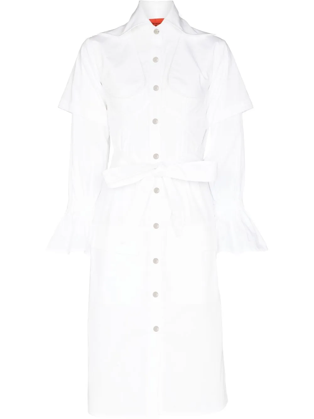 

Thebe Magugu layered-sleeves cotton shirtdress - White