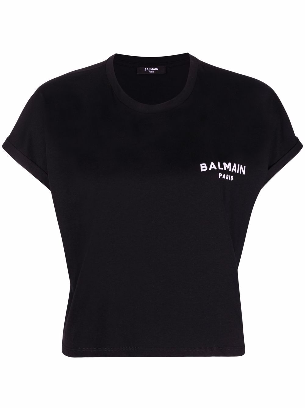 фото Balmain укороченная футболка с логотипом