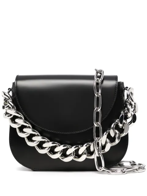 Kara black chain saddle bag