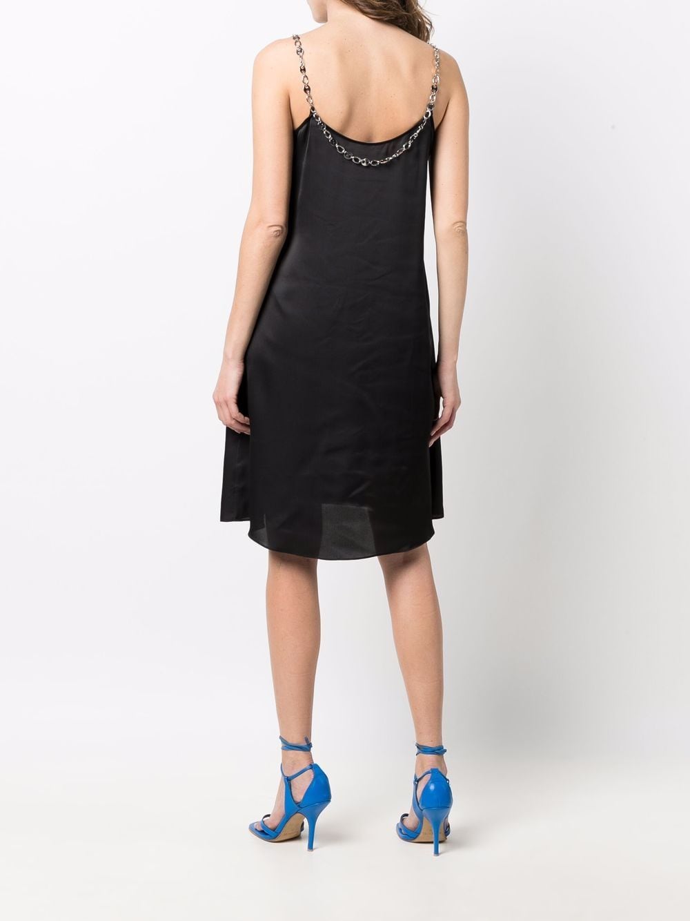 Shop Rabanne Chain-link Spaghetti Strap Dress In Black