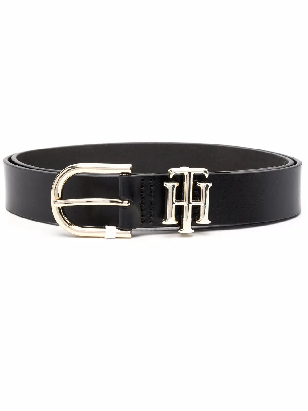 

Tommy Hilfiger leather logo plaque belt - Black