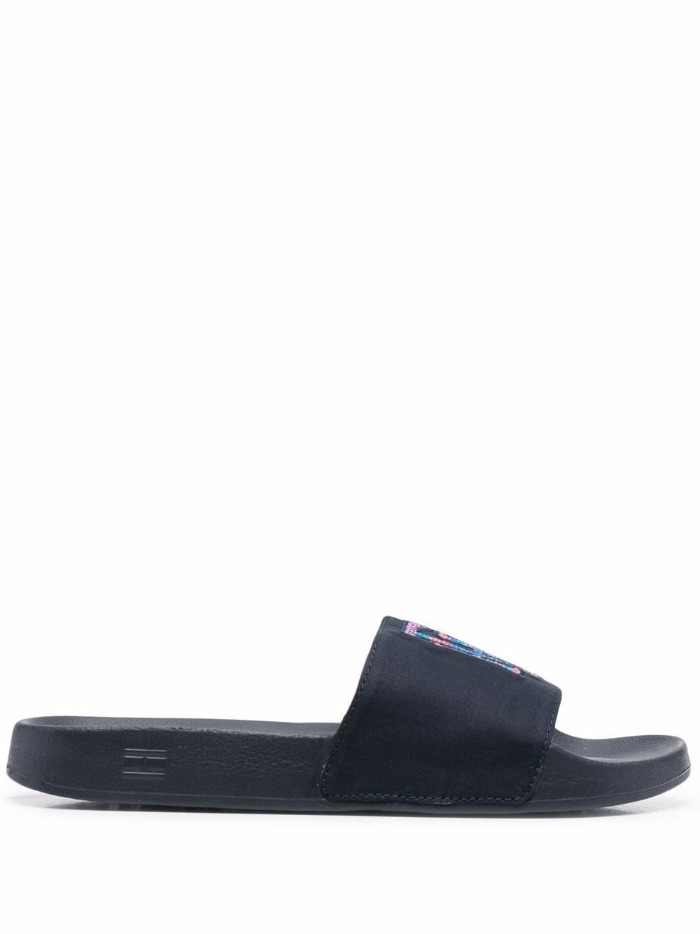 

Tommy Hilfiger flip flops con monograma bordado - Azul