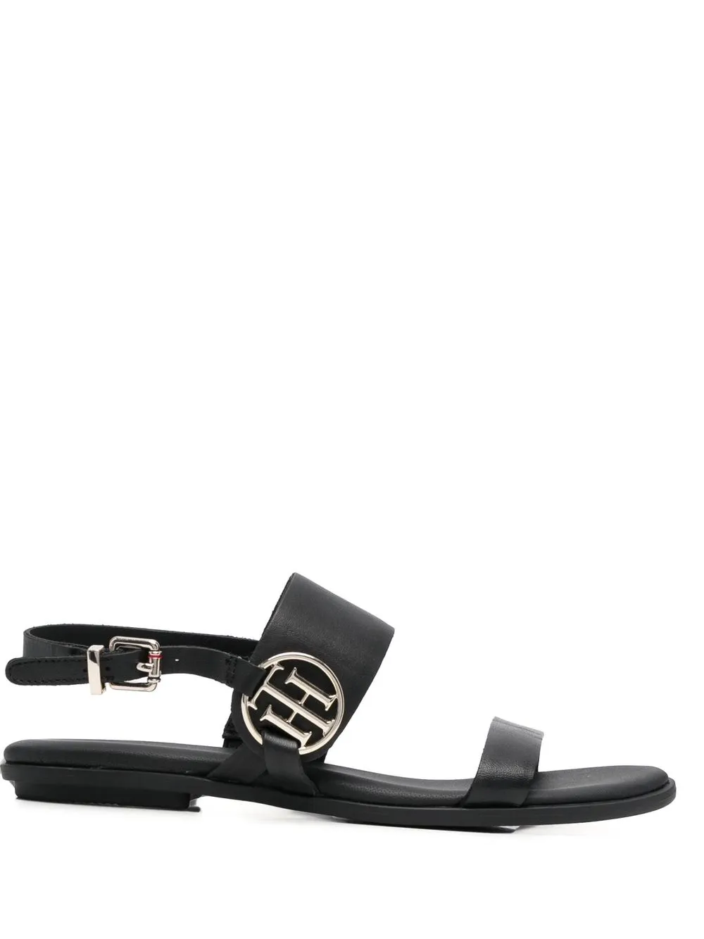 

Tommy Hilfiger sandalias de puntera abierta y placa del logo - Negro