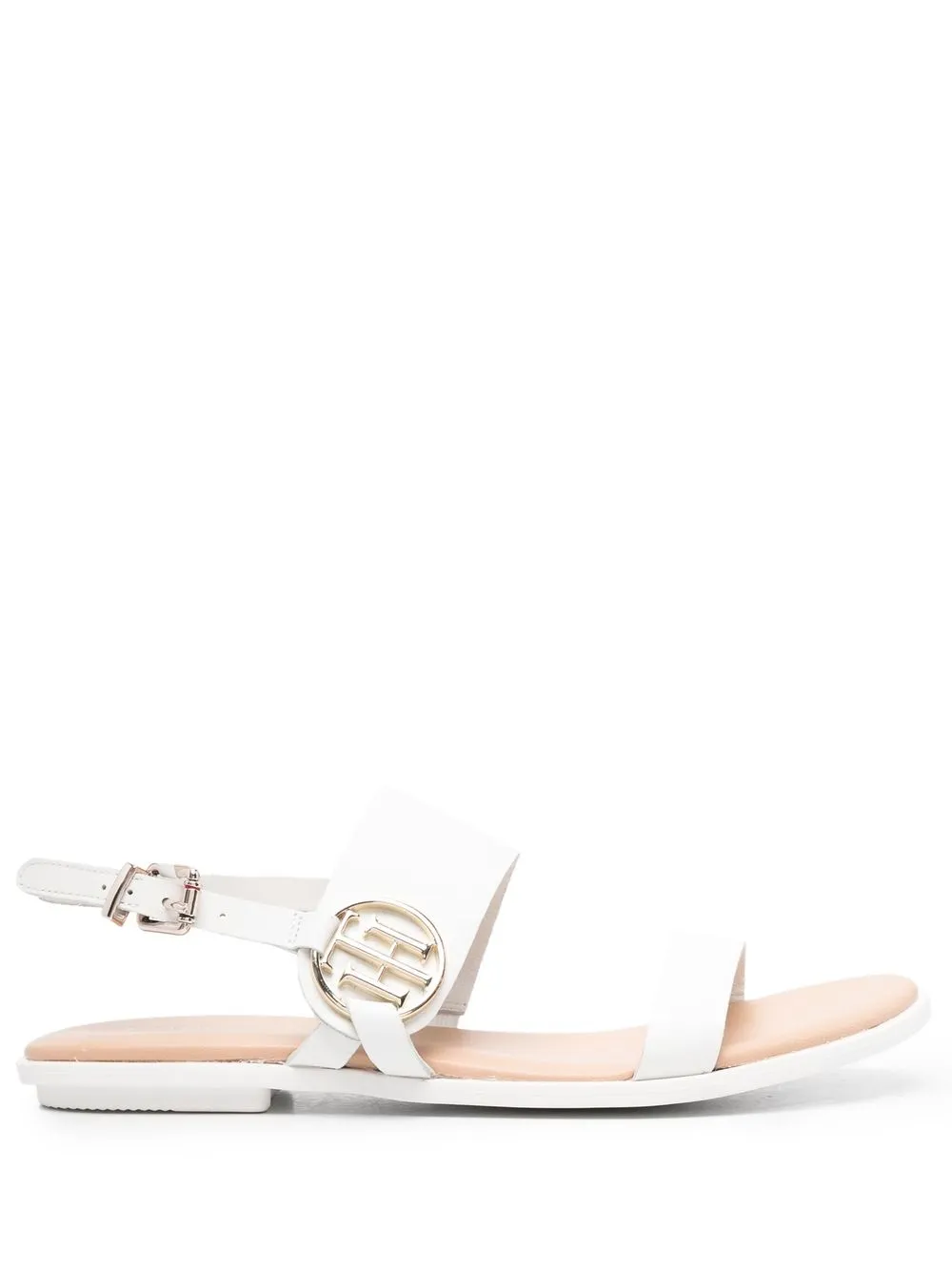 

Tommy Hilfiger sandalias con placa del logo - Blanco