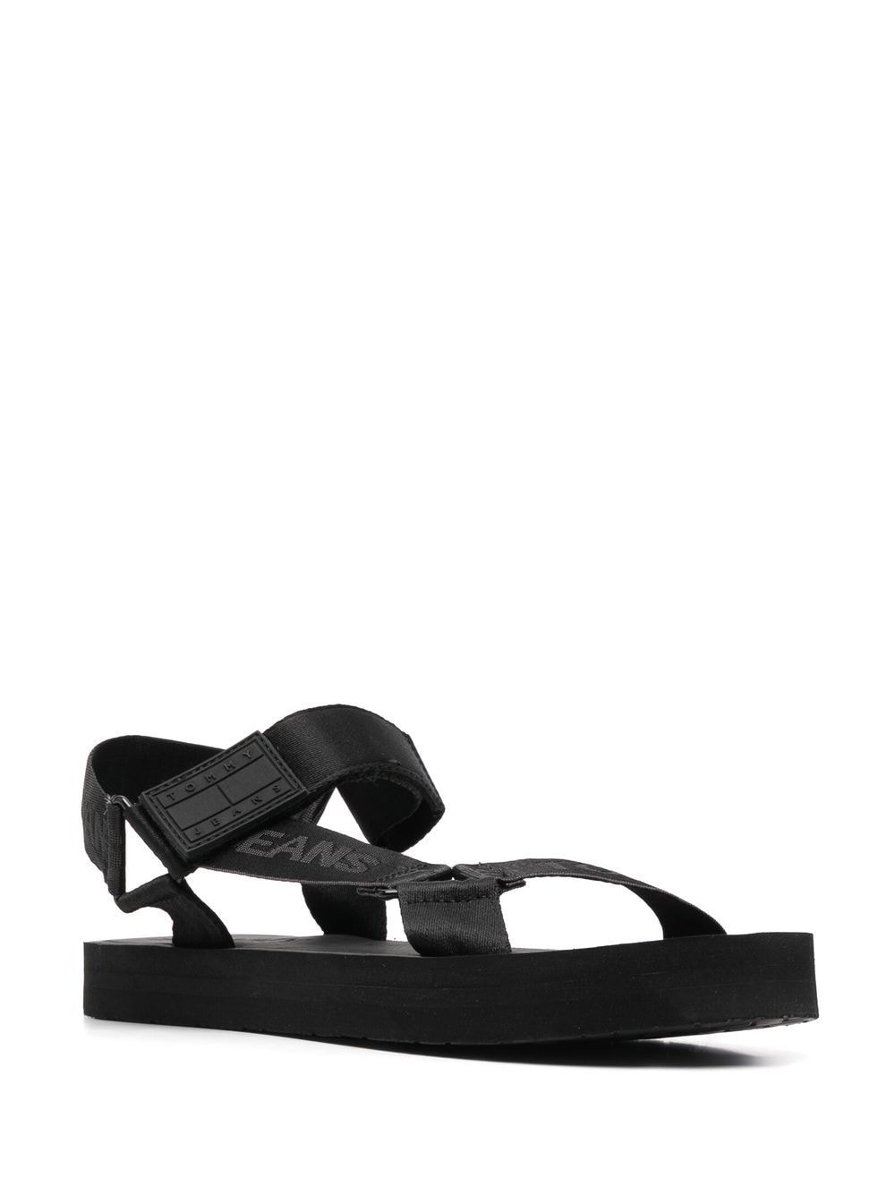 Tommy Jeans Sandalen met logoband - Zwart