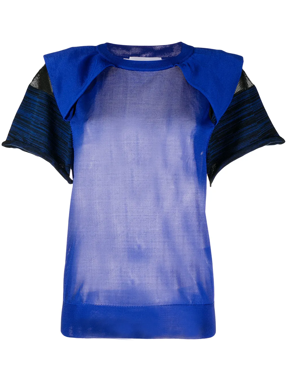 

Toga playera con detalle patchwork - Azul