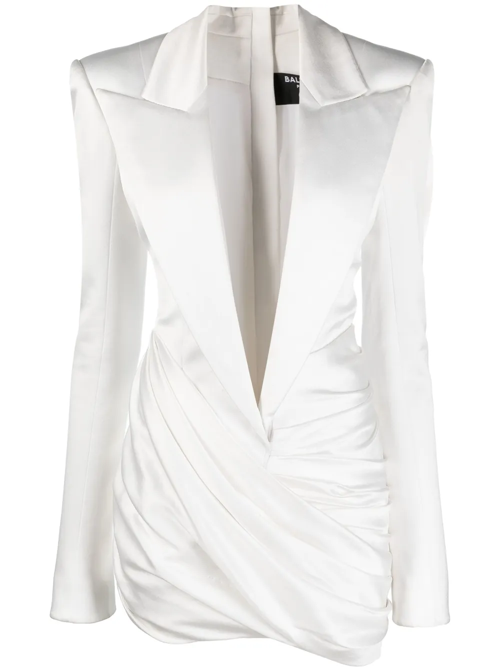 

Balmain vestido tipo blazer con estilo cruzado - Blanco