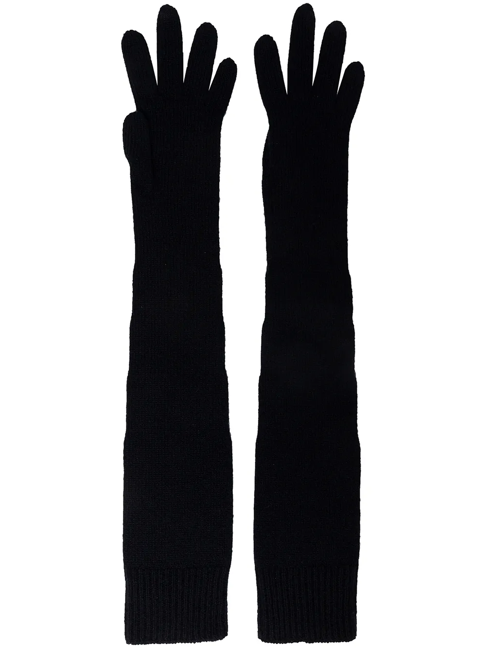 The Row Knitted Long-gloves In Black
