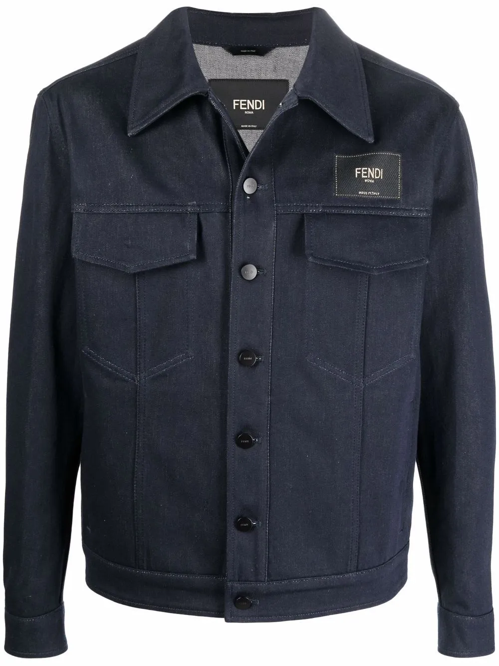 embroidered logo-patch classic denim 