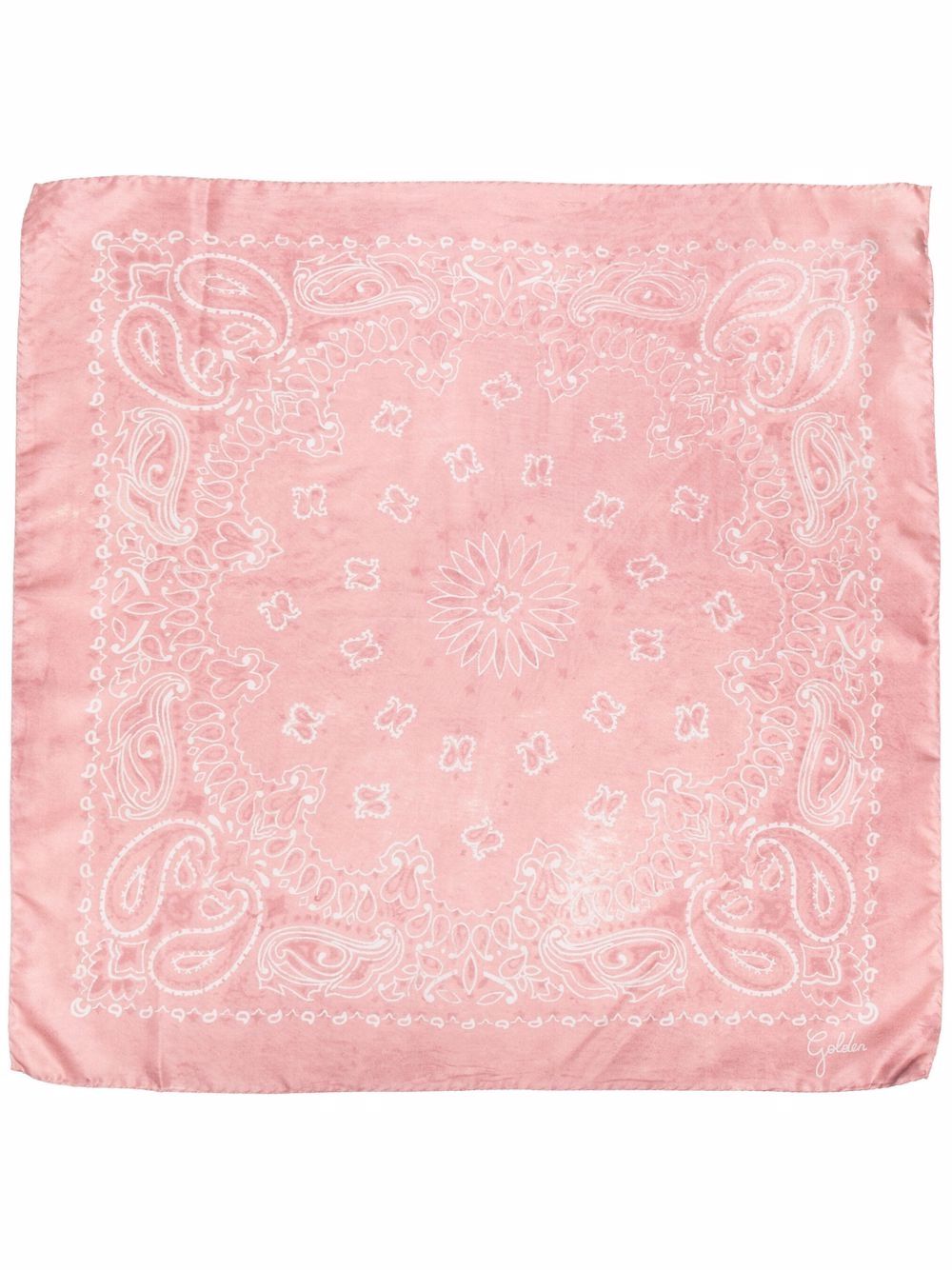 Shop Golden Goose Silk Bandana Scarf In Pink