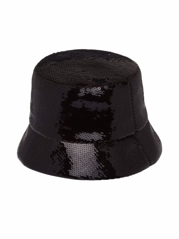 Prada Sequined Bucket Hat Black Female M