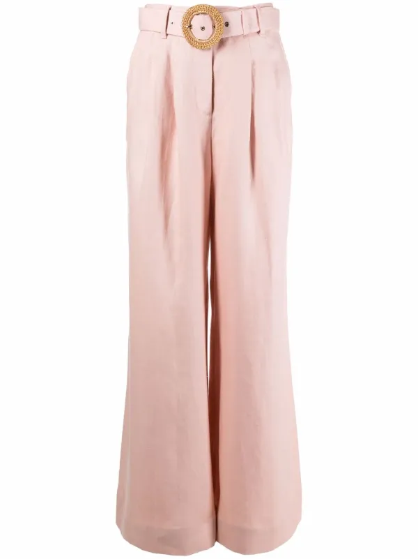 ZIMMERMANN Flared Linen Trousers - Farfetch