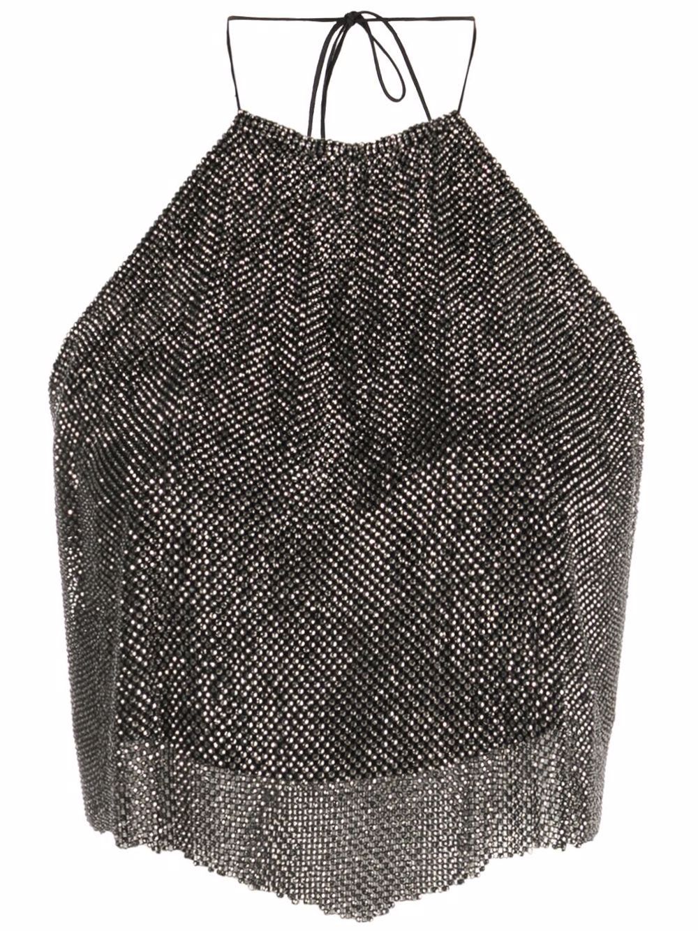 

MANURI blusa con cuello halter - Gris