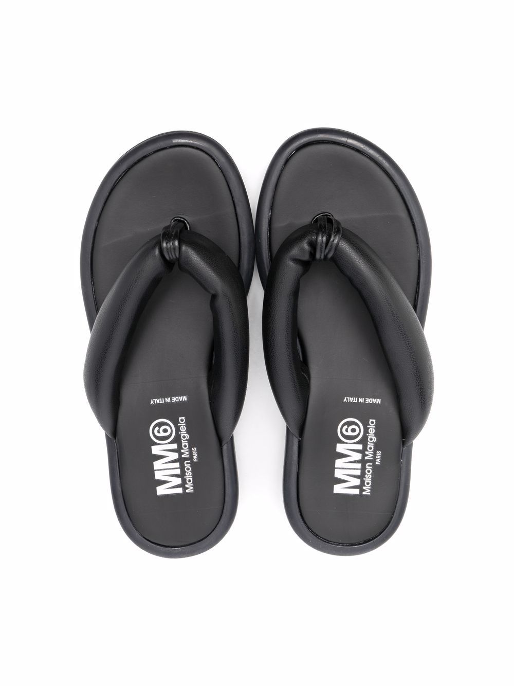 MM6 Maison Margiela Kids debossed-logo round-toe Slides - Farfetch