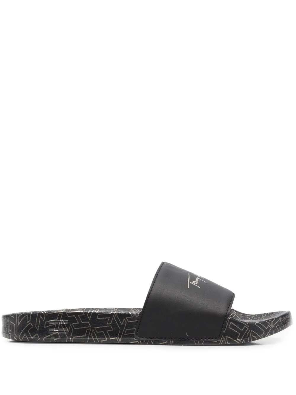 

Tommy Hilfiger flip flops con logo estampado - Negro