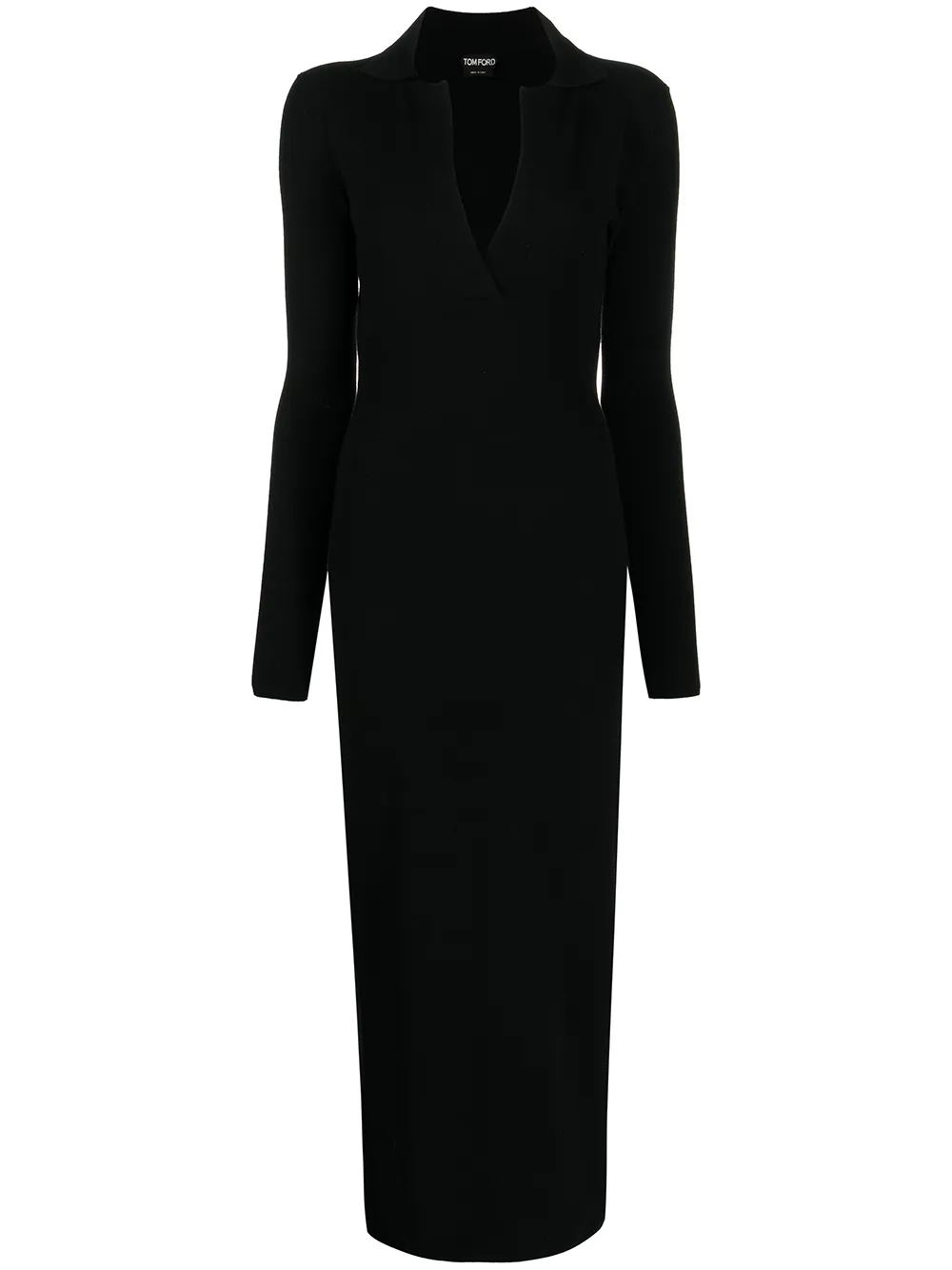 

TOM FORD vestido tejido con cuello en V - Negro