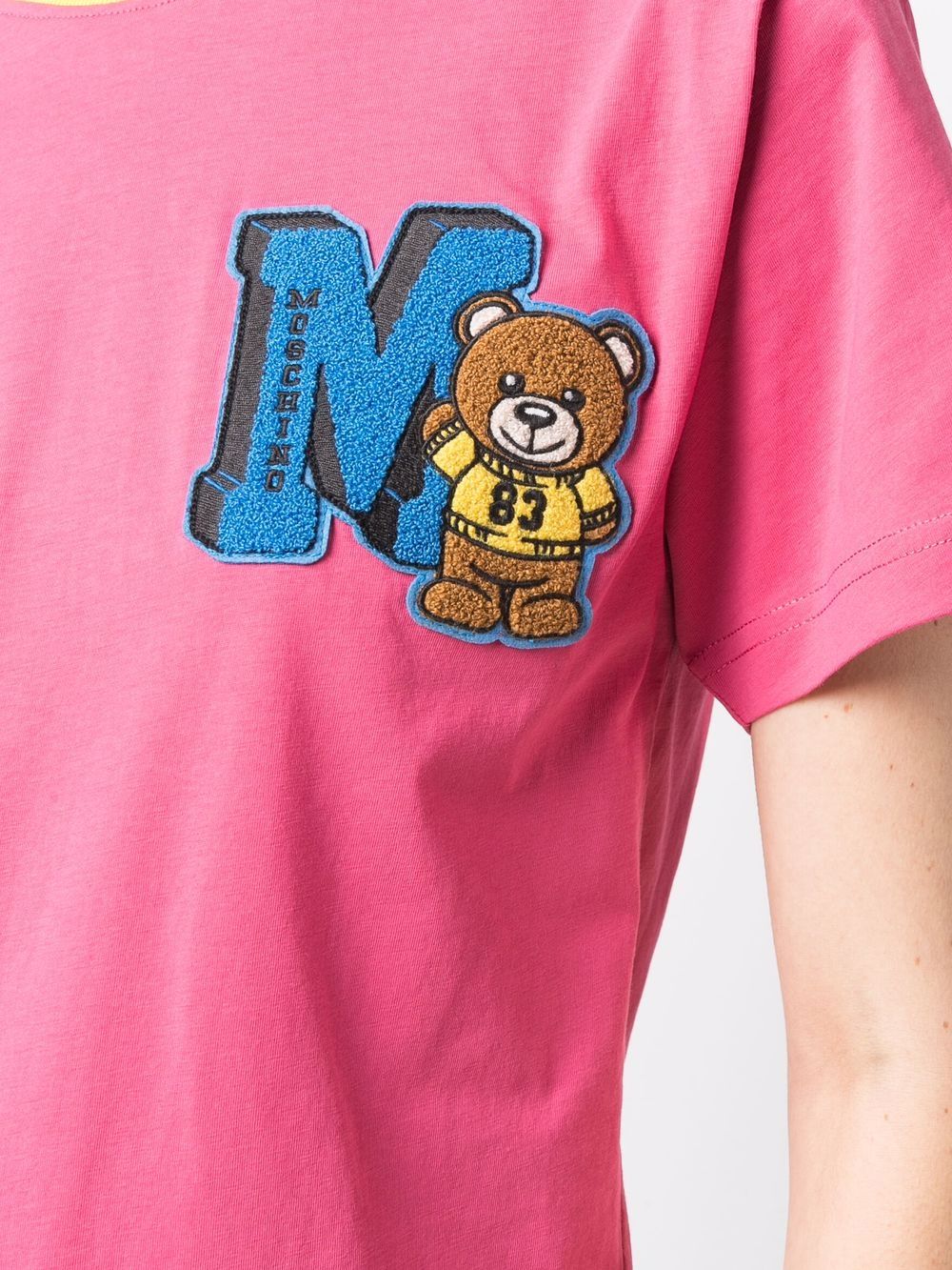 фото Moschino футболка с вышивкой teddy