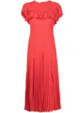 Philosophy Di Lorenzo Serafini pleated-hem ruffle-trim dress - Red