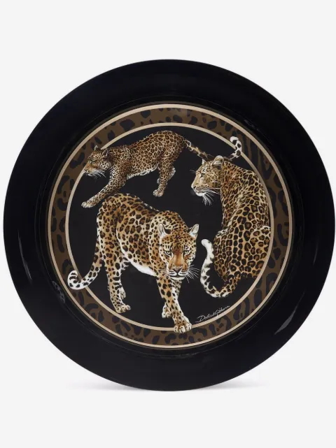 Dolce & Gabbana bandeja con motivo de leopardo
