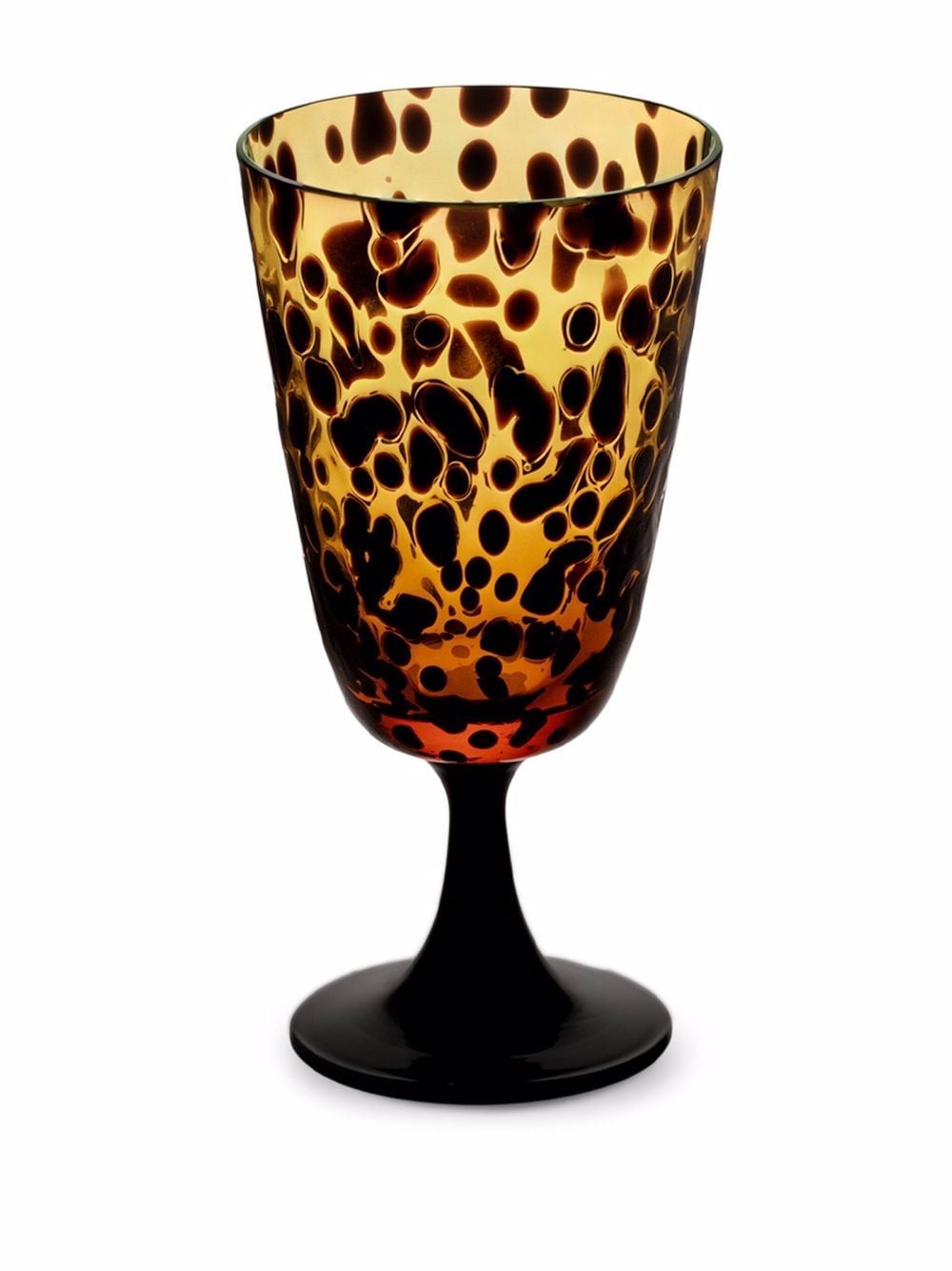 Shop Dolce & Gabbana Spotted Hand-blown Murano Wine Glass In Black