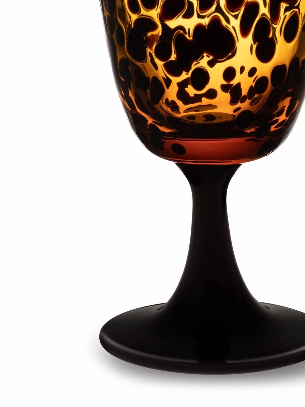 Shop Dolce & Gabbana Spotted Hand-blown Murano Wine Glass In Black