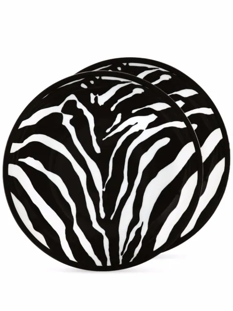 Dolce & Gabbana zebra-print porcelain soup plates (set of 2)