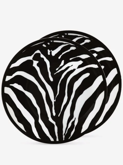 Dolce & Gabbana zebra-print porcelain soup plates (set of 2)
