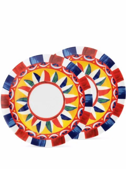 Dolce & Gabbana Teller-Set mit Carretto-Print