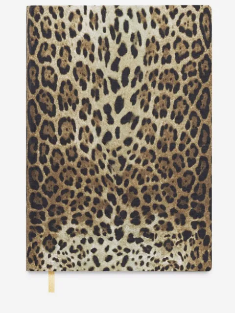 Dolce & Gabbana carnet format moyen en cuir à imprimé léopard et pages lignées