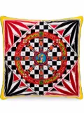 Dolce & Gabbana small Carretto-print velvet cushion - White