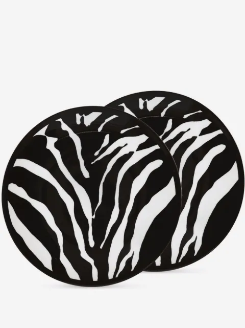 Dolce & Gabbana zebra-print porcelain bread plates (set of 2)