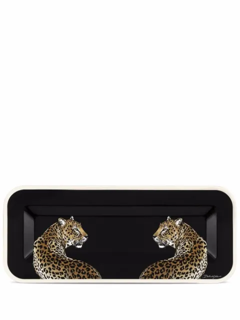 Dolce & Gabbana small leopard-print wood tray