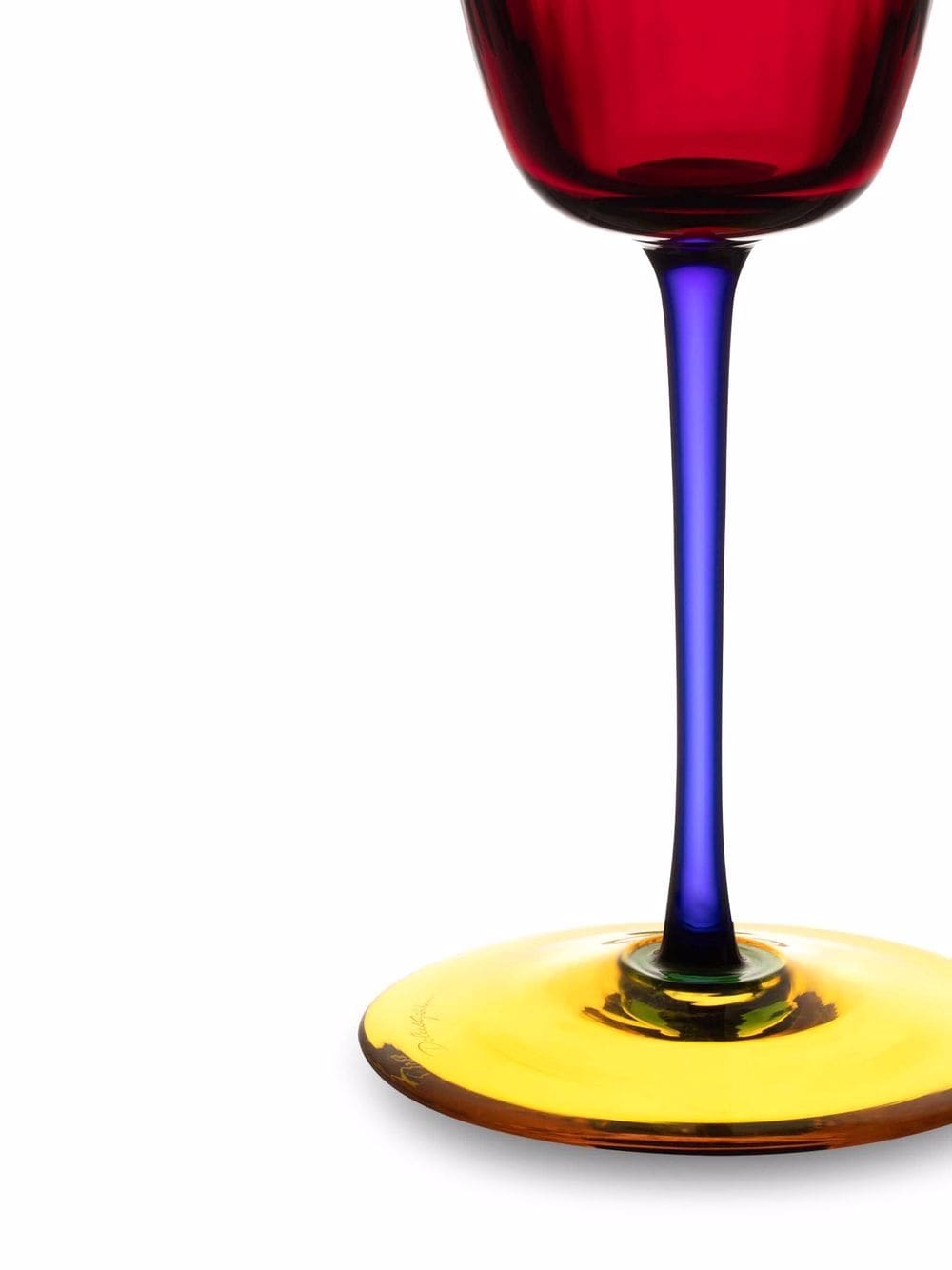 Shop Dolce & Gabbana Hand-blown Murano White Wine Glass In Red