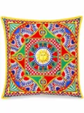 Dolce & Gabbana medium Carretto-print square canvas cushion - Red